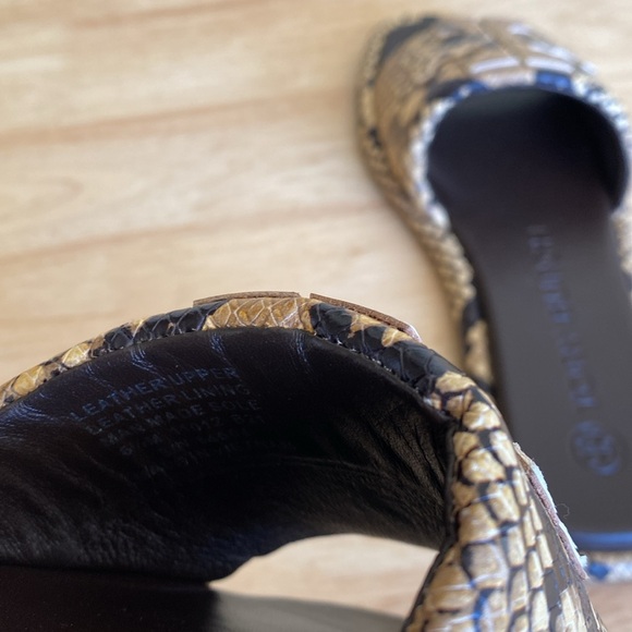 Tory Burch Double T Sport Slide snake embossed sandals size 6 1/2 NWOT - Picture 10 of 16